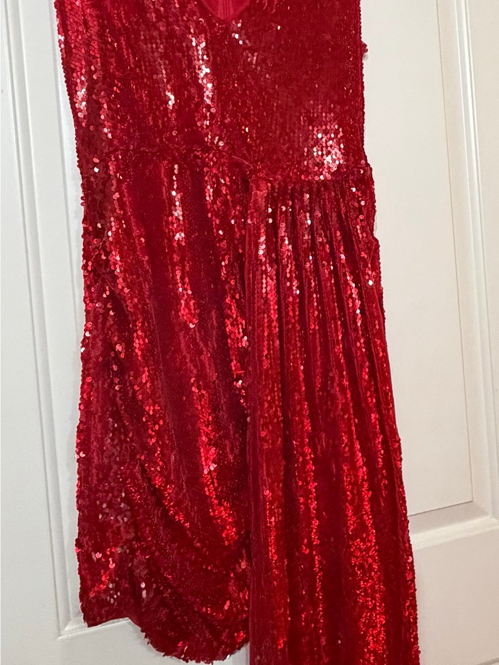 AKIRA Red Sequin Girls Formal Dress